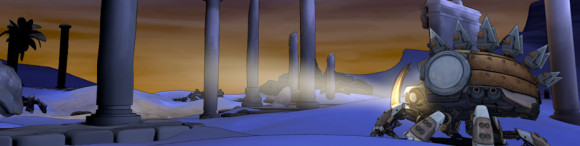 The Scarab among the ruins.
